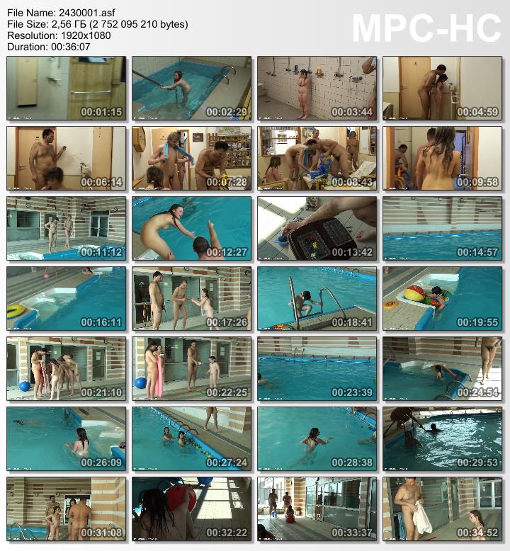 Family of nudists video HD -Pool Jacuzzi and Paints