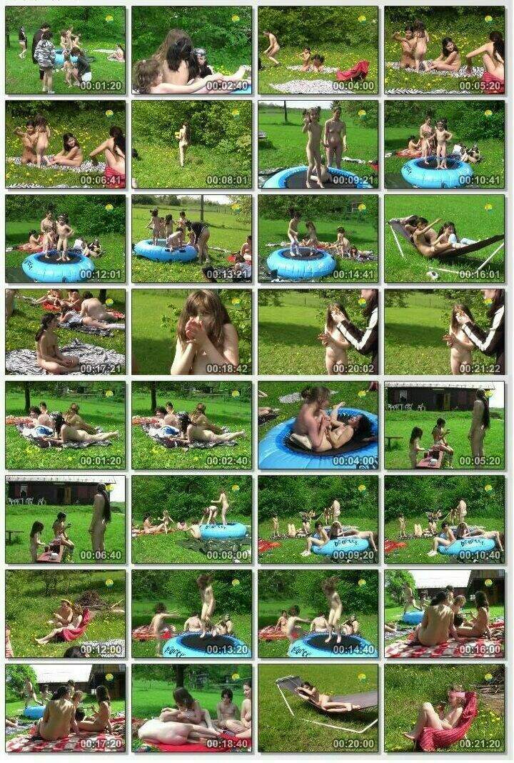 Video from the life of a nudist community - Small Trampoline